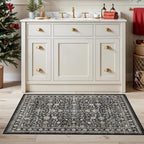 Grey Area Rug 3x5 for Bedroom Kitchen | Low Pile; Non Slip;Machine Washable; - Image 2