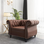 AVZEAR Leather Upholstered Armchair, Single Sofa Chair - Image 6