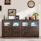 74" Large LED Farmhouse TV Stand - Image 8