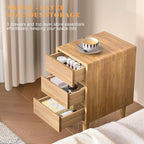 Nightstand with 3 Drawers Narrow Night Stand Solid Wood Bedside Table Mid - Image 3