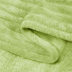 BEDELITE 3D Ribbed Cream Lime Fleece Throw Blanket - Image 9