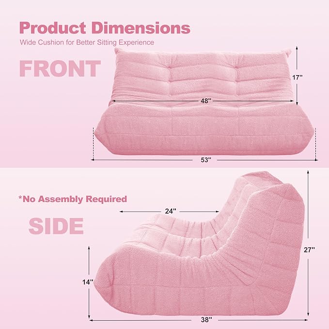 Bean Bag Loveseat Chair Big Sofa Beanbag Chair - Image 2