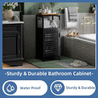 HITNET Bamboo Floor Cabinet, Small Bathroom Cabinet Floor Standing, 4 Tier - Image 5