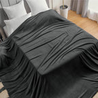 BEDELITE Fleece Blanket Soft Oversized Bed Blanket Charcoal Grey 120"x120" | - Image 2