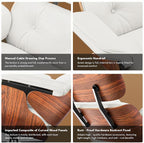 Top Grain Leather, Mid Century Chaise Lounge Chair and Ottoman, Modern Chair - Image 8