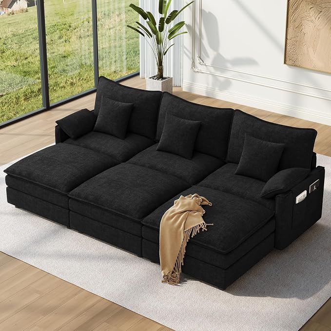 Vesgantti 108" Sectional Sleeper Sofa, 6-Seater Oversized Modular Cloud Couch by Vesgantti
