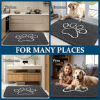 OLANLY Dog Door Mat for Muddy Paws 59x20, Paw Print Design Chenille Mud Mat | - Image 8