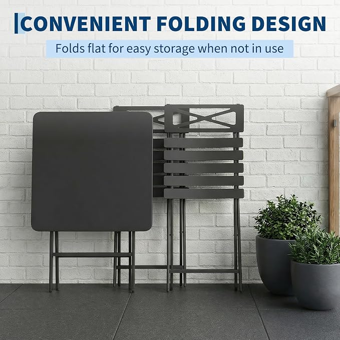 GarveeLife 3 Piece Outdoor Bistro Set, All Metal Patio Table and Chairs Set - Image 3