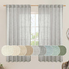 Faux Linen Curtains 63 inches Long by LAMIT