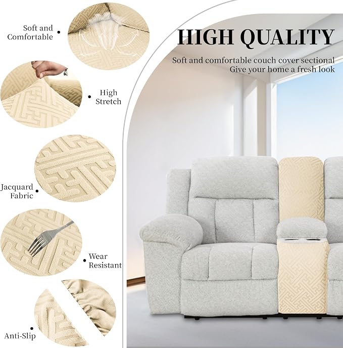 100% Waterproof Sectional Recliner Couch Covers - Image 4