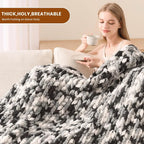 L'AGRATY Chunky Knit Throw Blanket - Image 4