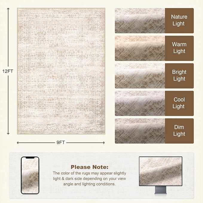 9x12 Area Rugs Living Room: Washable Rug - Image 2