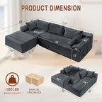 Korser 110" L-Shaped Modular Sectional Sofa - Image 3