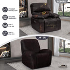 ANARACHON Leather Look Recliner Chair Covers, 4-Pieces Stretch Recliner Cover - Image 5
