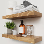 BAOBAB WORKSHOP Natural Wood Floating Shelves by BAOBABWORKSHOP