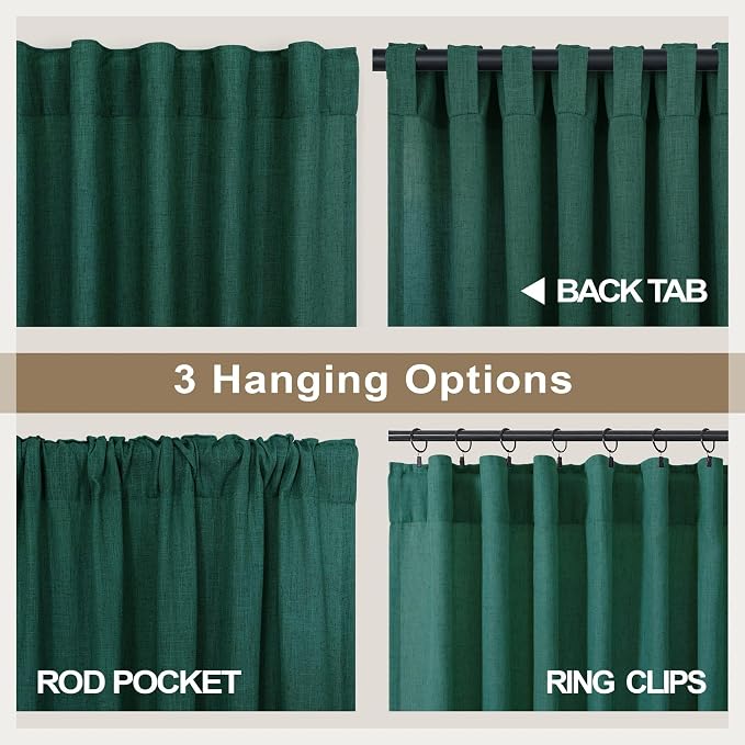 Dark Green Curtains 108 Inches Long - Image 5