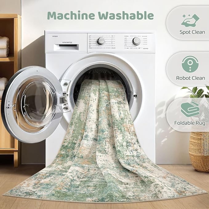 LOONGRUG 9x12 Area Rug Washable Large Neutral Modern Living Room Rugs | - Image 2