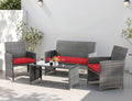 4 Piece Patio Ratten Set Outdoor Furniture Set Wicker Conversation Set by Shintenchi%7CFurnitureMadeforRealLife