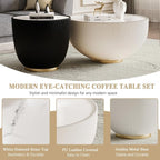 Round Marble Coffee Table Set of 2, 2 Piece Coffee Table and End Table - Image 4