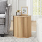 AVZEAR Small Round Side Table Fluted Night Stand Set of 2, Modern Boho End Table - Image 7