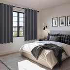 Blackout Curtains for Bedroom, 60 x 63 Inches Length, Dark Grey | Thermal - Image 6