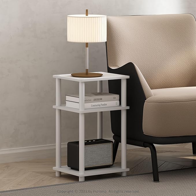 Furinno JUST Side Table, 3-Tier End Table, Open Shelves Night Stand, Bedside by Furinno-FitsYourSpaceFitsYourBudget