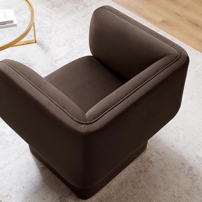 Modway Tate Performance Velvet Accent Chair in Chocolate Brown - Image 5