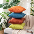 MIULEE Pack of 2 Decorative Outdoor Solid Waterproof Throw Pillow Covers Euro - Image 7