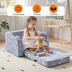 MeMoreCool Glowing Dog Print Kids Chair, 2-in-1 Foldable Kids Couch - Image 3