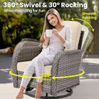 ovios 5 Pieces Patio Furniture Set, Outdoor Wicker Sofa Couch - Image 4