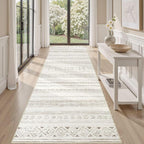 cotiled Hallway 3x10 Runner Rugs Washable Boho Rug Brown Cream | Solve Modern by COTILED