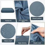 Newwiee 8 Pcs Stretch Patio Outdoor Cushion Covers Replacement, Elastic Fit and - Image 4