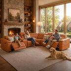 Power Recliner Sectional Sofa, Leather Recliner Sofa - Image 3