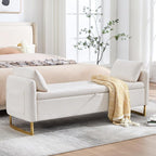 65" Storage Ottoman Bench, Storage Bench - Image 9