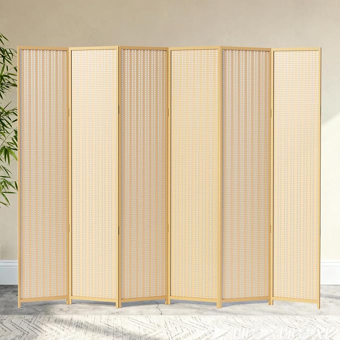 6 Panel Room Divider and Extra Wide Folding Privacy Screen, 94.5" W x 67" H by cocosica