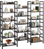 SUPERJARE Triple Bookshelf, Bookcase - Image 9