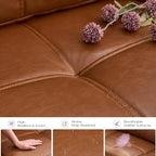 TYBOATLE Brown Leather Sofa Couch Sectional Couches - Image 4