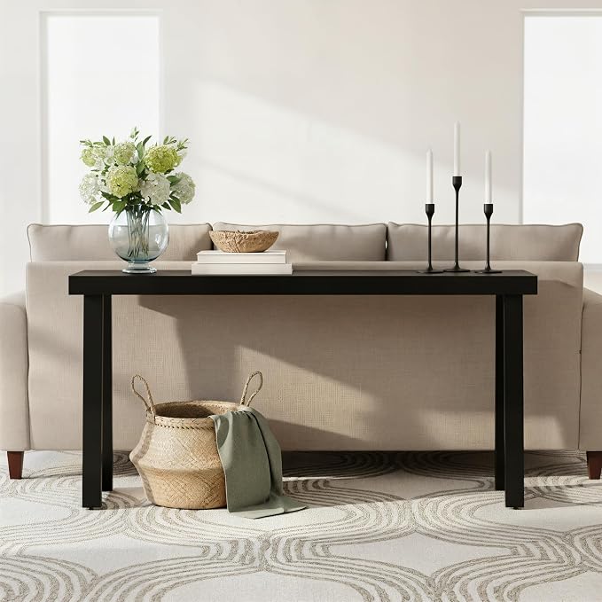 Plank+Beam Solid Wood Console Table, 66 Inch, Sofa Table, Narrow Entryway Table - Image 4