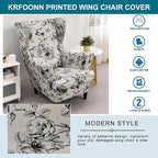 KRFOONN Wingback Chair Covers Slipcovers 2 Piece Stretch Wing Chair Covers - Image 4