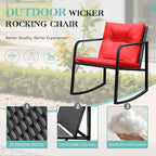 Greesum 3 Pieces Rocking Wicker Bistro Set, Patio Outdoor Furniture - Image 6