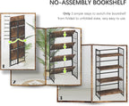 4NM No Assembly 4 Tiers Folding Bookshelf, 47.2" H Foldable Storage Shelves - Image 8