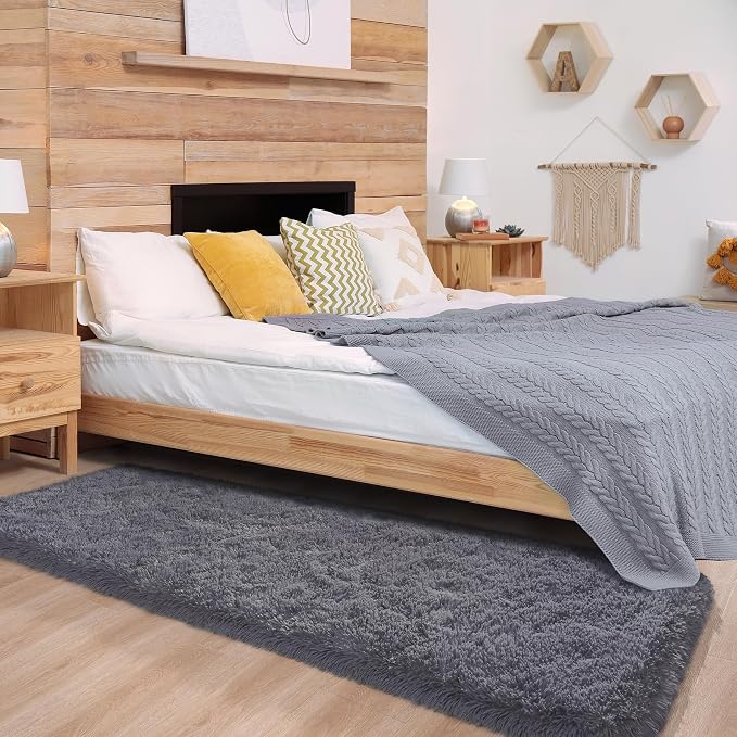Chicrug Soft Runner Rugs for Bedroom Living Room Plush Fluffy Rug 2x8 | Shag - Image 5