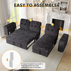 90 Inch Modular Sectional Sleeper Sofa Bed, 4 in 1 Pull Out Couch Bed - Image 8