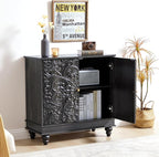 weselon Accent Cabinet with 2 Doors, Classic Carved Storage Sideboard Buffet - Image 8