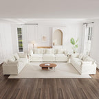 mikibama Luxury Oversized 3 Piece Sofa Set, 2 Pieces of 2 Seater and 1 Piece of - Image 6