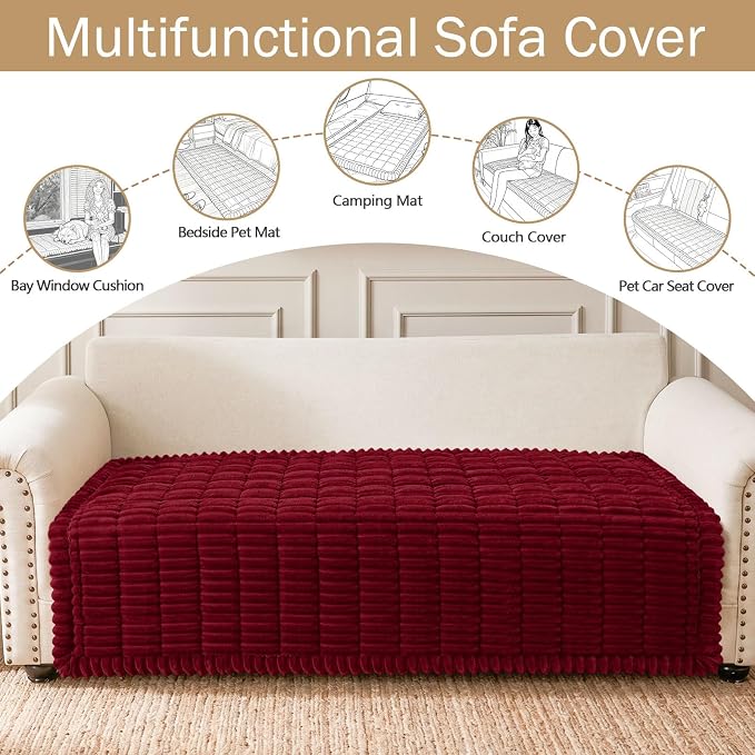 Couch Cover for Dogs, Washable Non Slip Plush Flannel Sofa Protector | Thick - Image 3