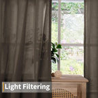 YoungsTex Brown Linen Curtains 63 Inches Long - Image 3