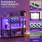Unikito 4-Tier Metal Coffee Bar Cabinet - Image 4