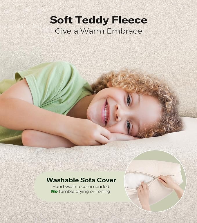 Welzona 83" Couches for Living Room, Teddy Sofa Couch - Image 6