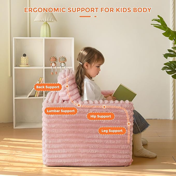 MAXYOYO Kids Bean Bag Chair, Comfy Faux Fur Bean Bag Sofa - Image 8